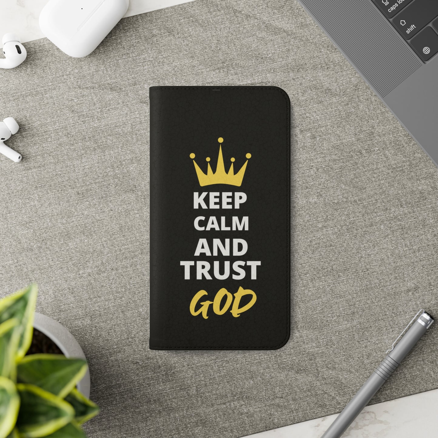 Keep Calm And Trust God Christian Phone Flip Cases Printify