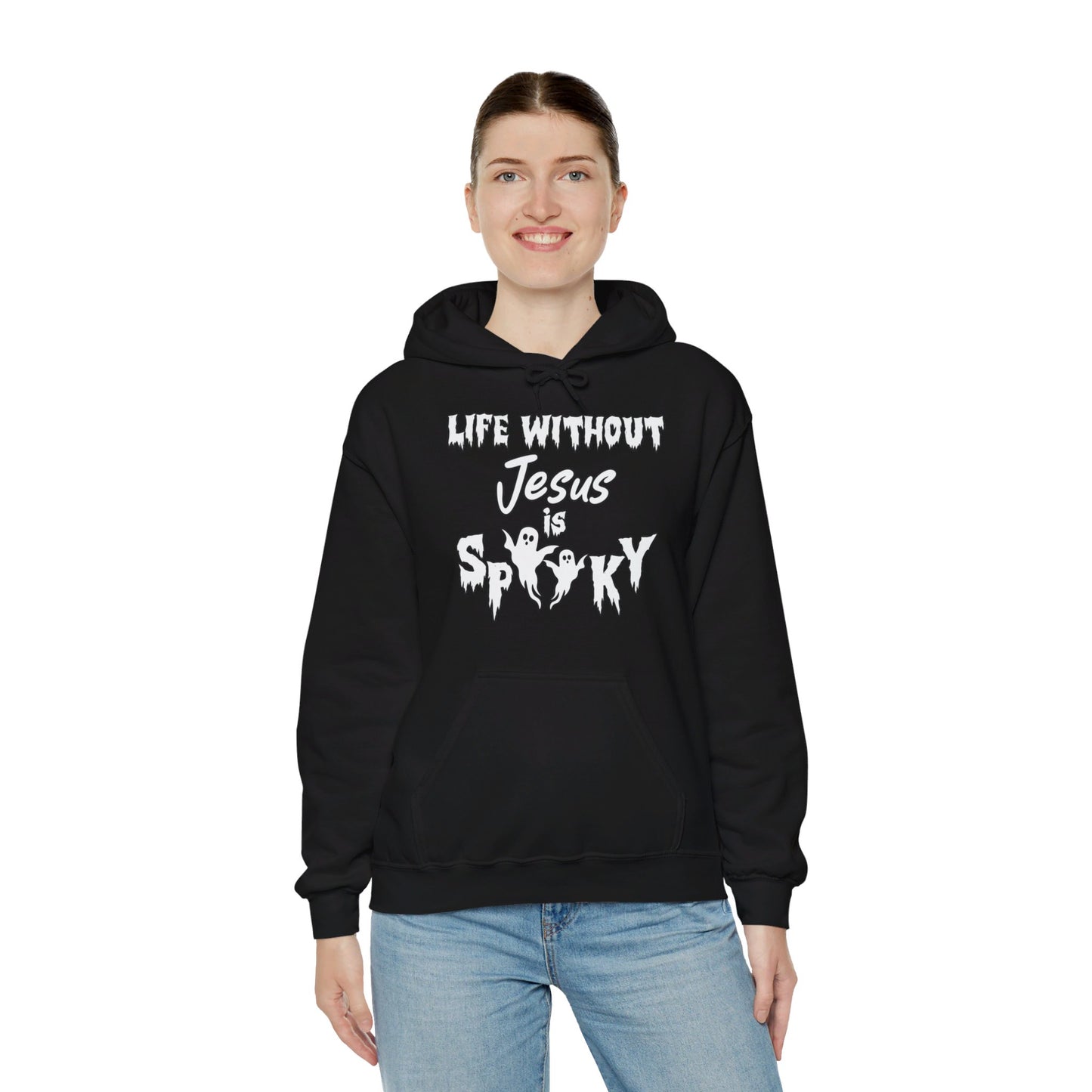 Life Without Jesus Is Spooky Unisex Christian Pullover Hooded Sweatshirt