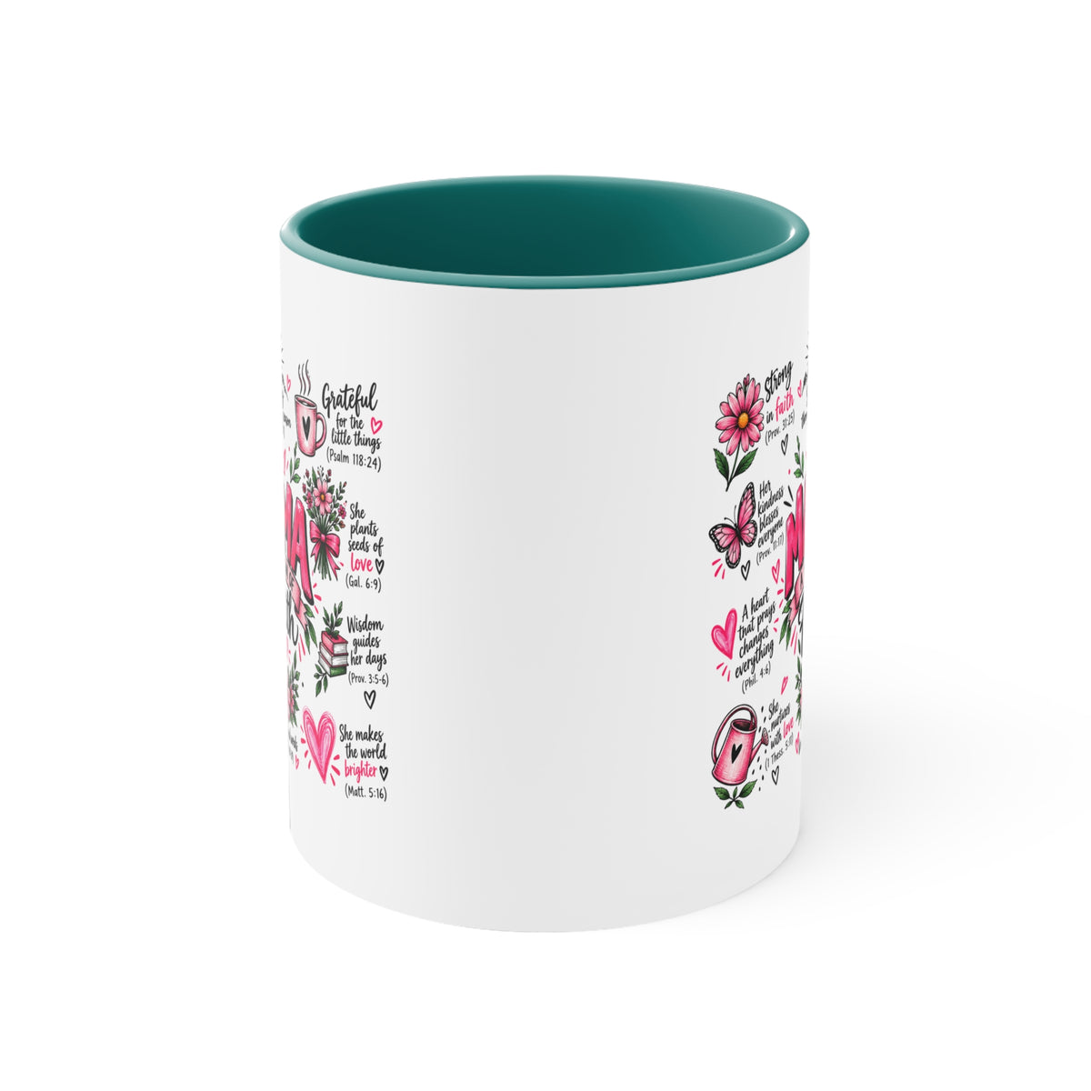Mama: A Woman of Faith 11oz Accent Mug — Inspirational Christian Gift