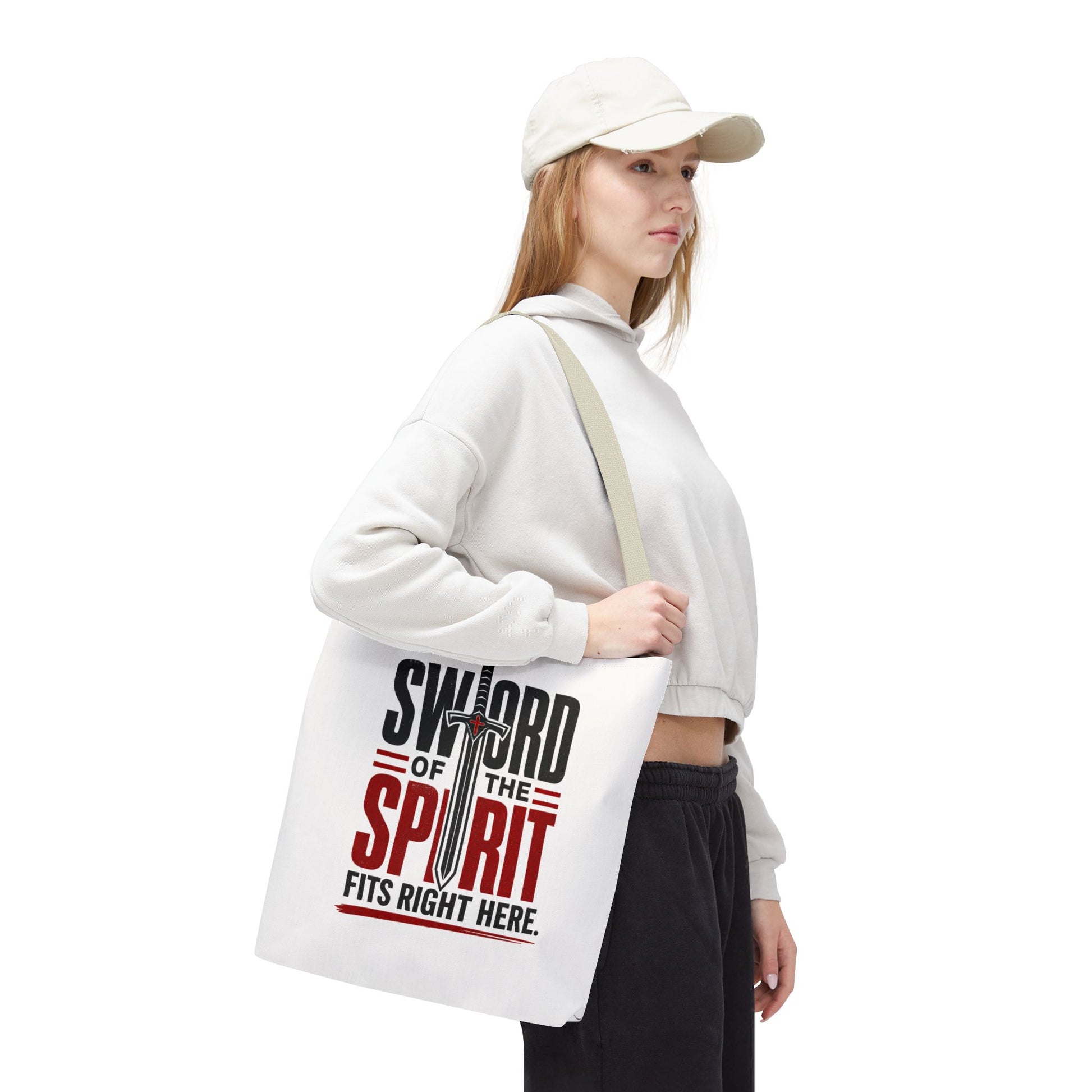 Sword of the Spirit Tote Bag — Christian Faith Inspirational Canvas Tote - ClaimedbyGodDesigns