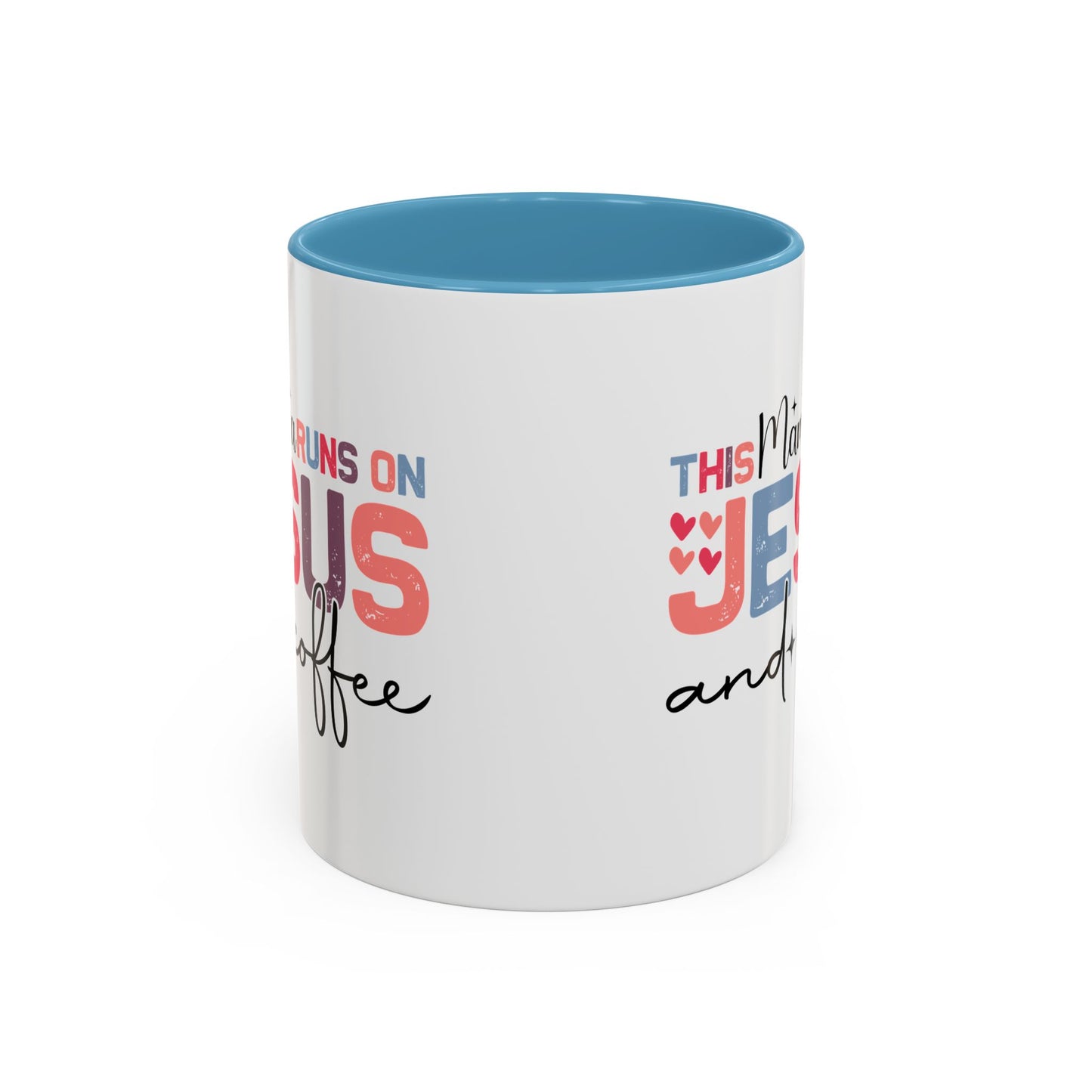 Christian Ceramic Mug - This Mama Runs On Him & Coffee Christian Accent Coffee Mug (11, 15oz)