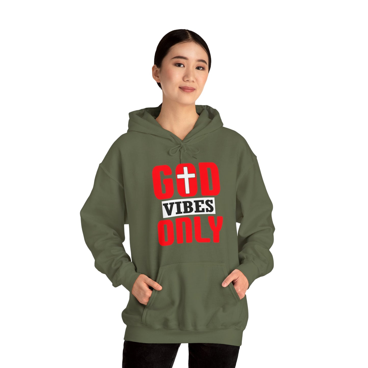 God Vibes Only Unisex Christian Hooded Pullover Sweatshirt