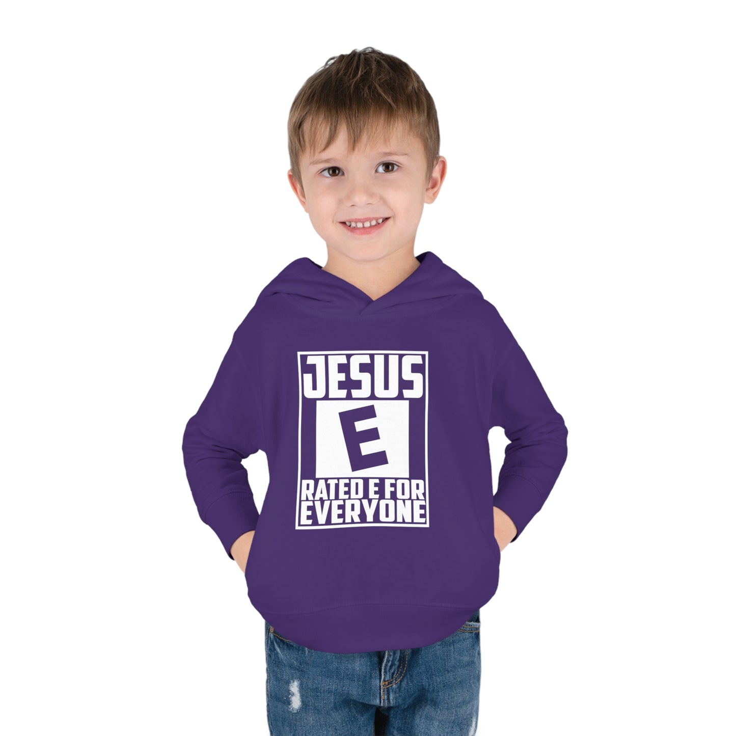 Jesus Rated E For Everyone Toddler Pullover Fleece Hooded Sweatshirt