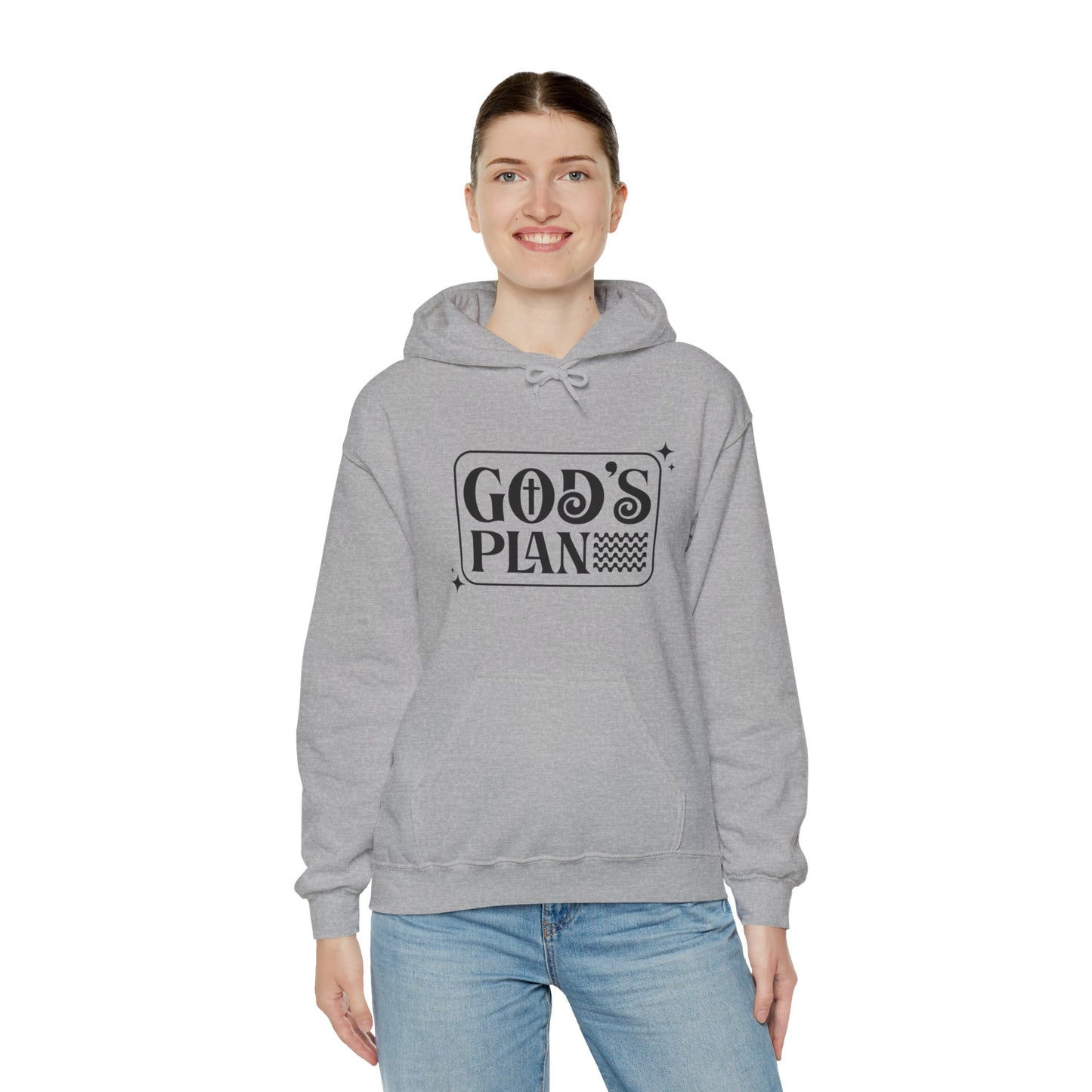 God's Plan Over MIne Unisex Christian Hooded Pullover Sweatshirt