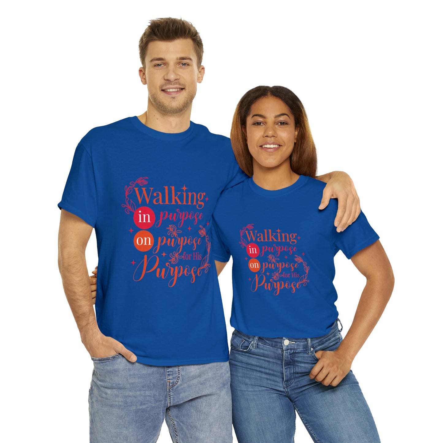 Walking In Purpose On Purpose For His Purpose Unisex Heavy Cotton Tee