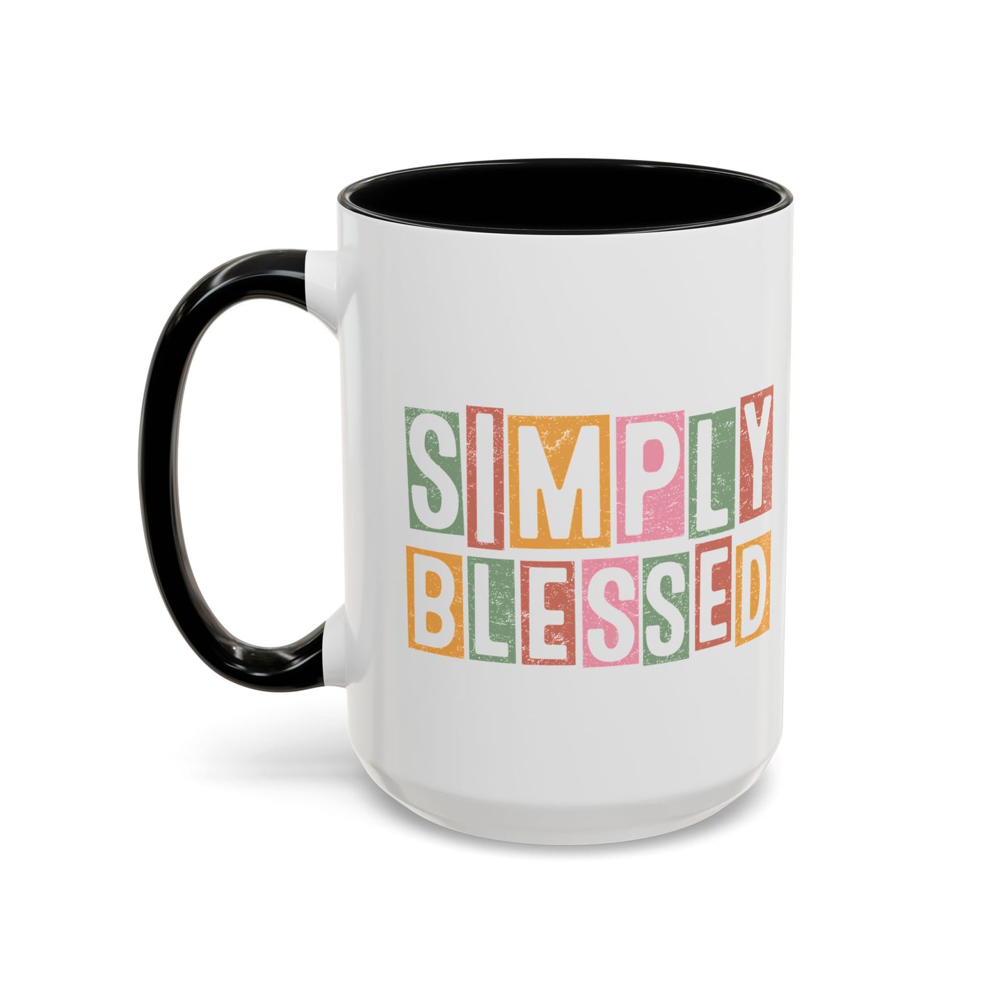 Christian Ceramic Mug- Simply Blessed Accent Coffee Mug (11, 15oz)