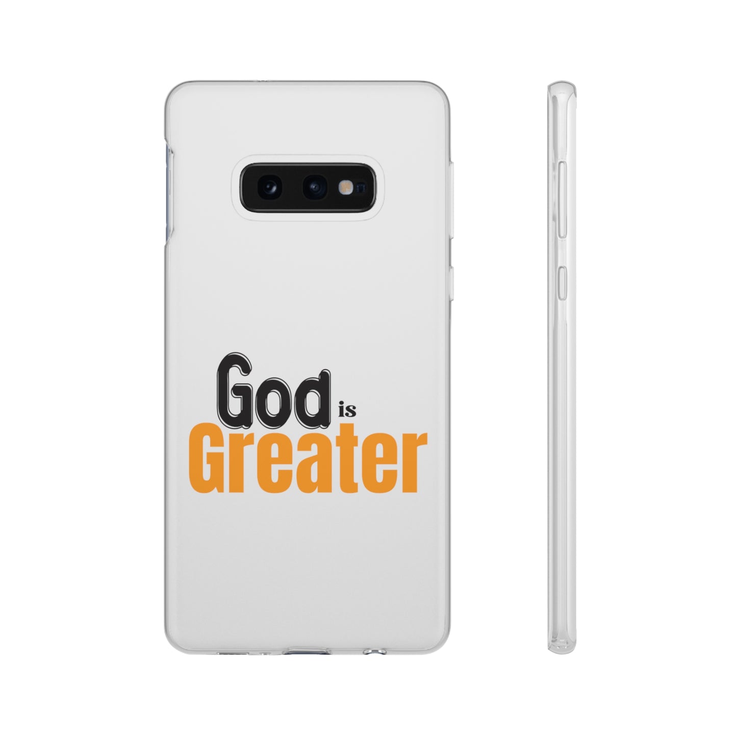 God Is Greater Christian Flexi Phone Case Printify