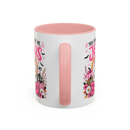 You Can’t Scare Me Jesus Is My Boo Coffee Mug — Halloween Christian Accent Mug