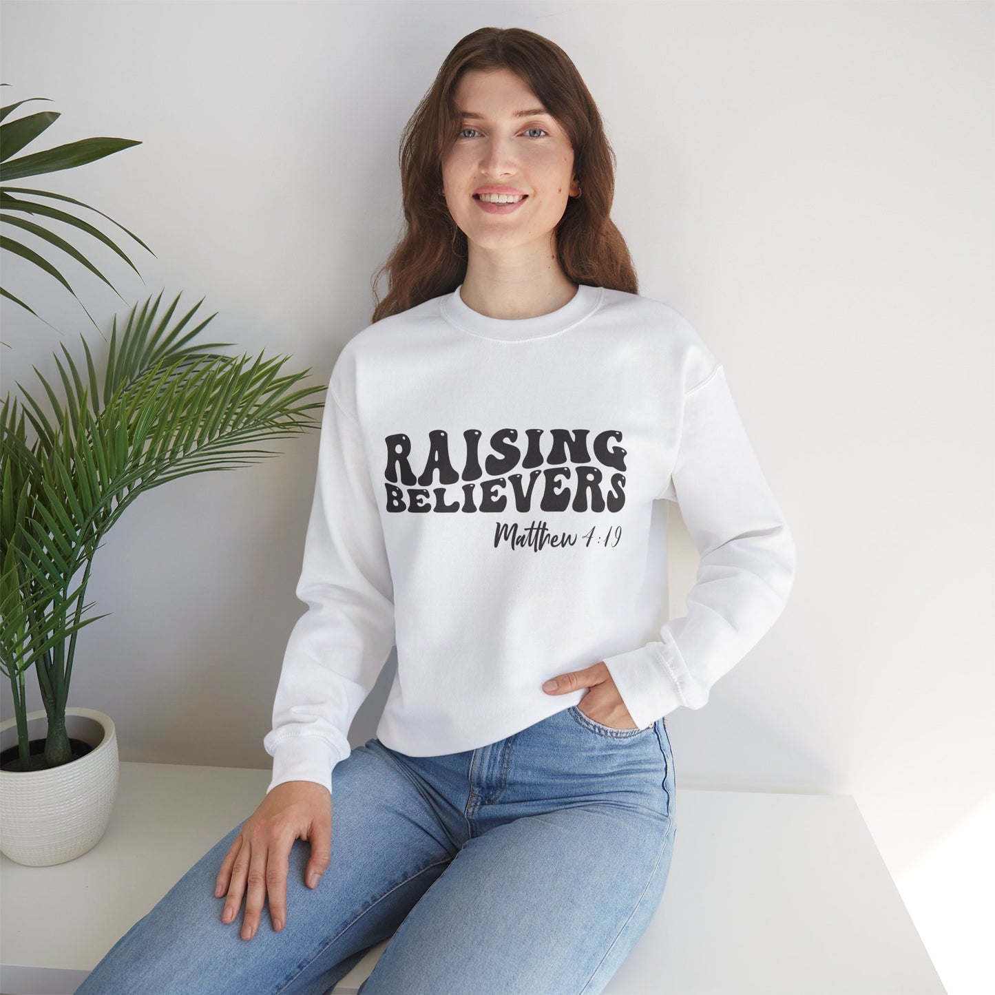 Raising Believers  Unisex Heavy Blend™ Crewneck Christian Sweatshirt