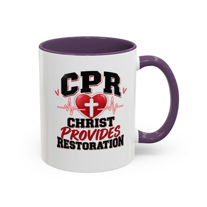 CPR Coffee Mug — "Christ Provides Restoration" Inspirational Christian Accent Mug (11oz)