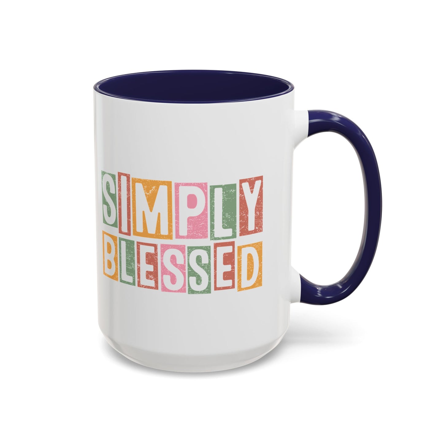 Christian Ceramic Mug- Simply Blessed Accent Coffee Mug (11, 15oz)