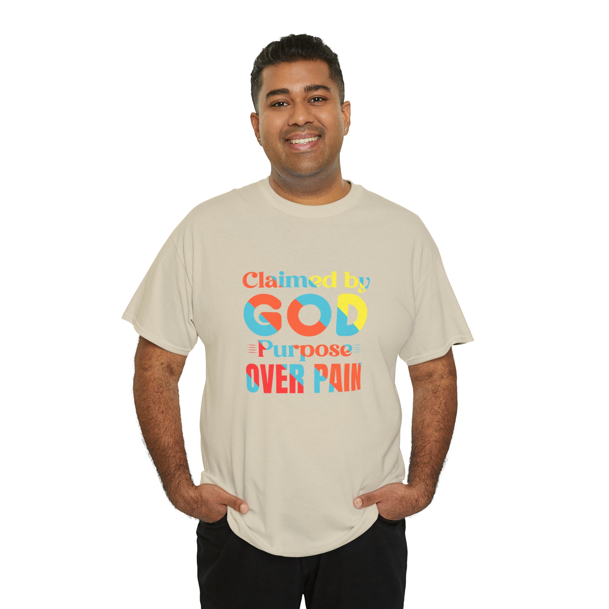 Claimed By God Purpose Over Pain Unisex Heavy Cotton Tee Printify