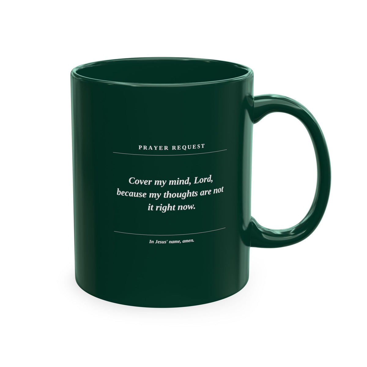 Prayer & Protection Scripture Ceramic Mug — 'Prayer Request' Inspirational Coffee Cup