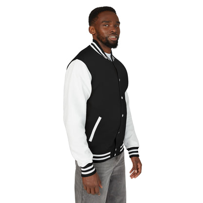 Men's Christian Heavyweight Letterman Jacket - 'Man of Faith' Lion Print