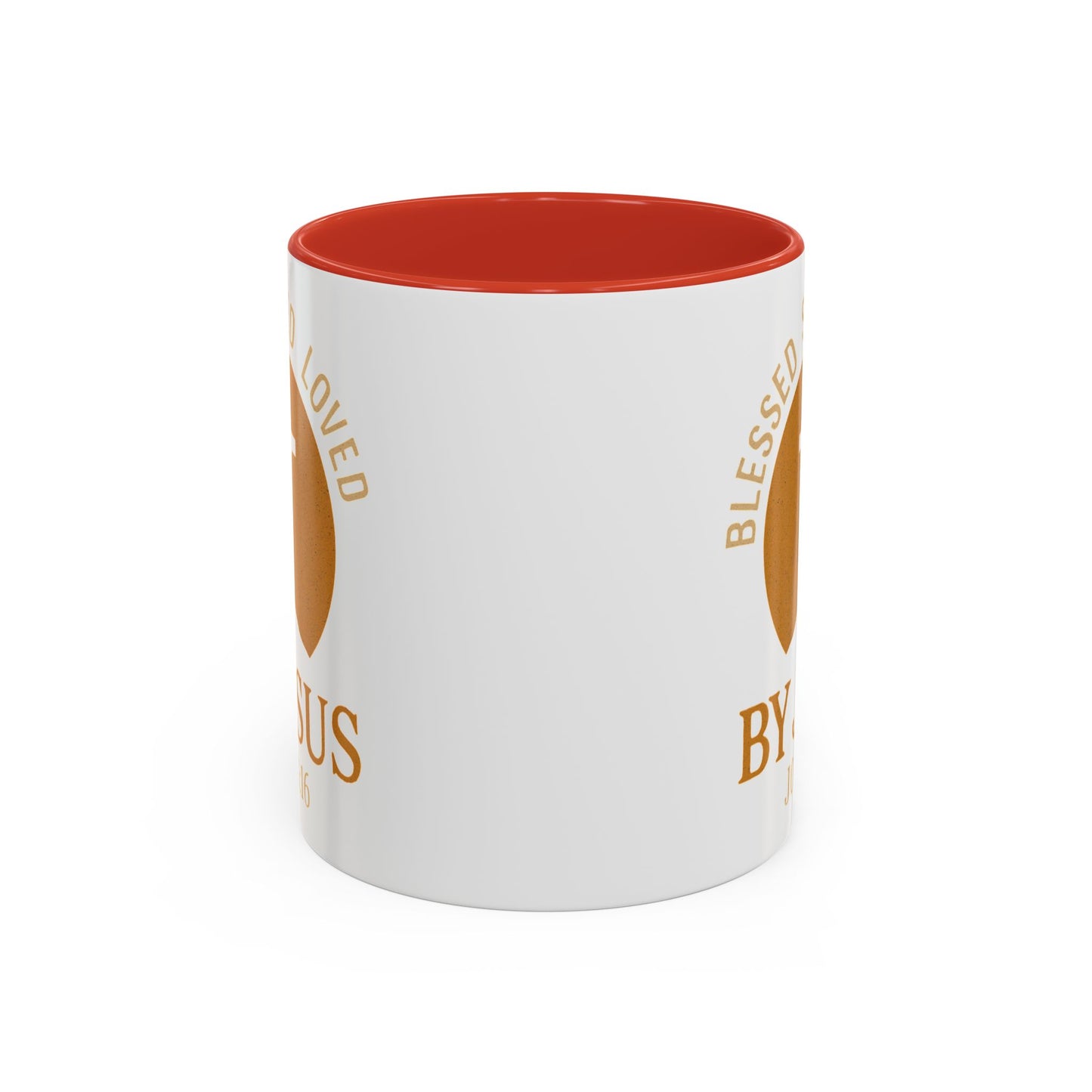 Inspirational Accent Coffee Mug - Blessed, Saved, Loved by Him | John 3:16