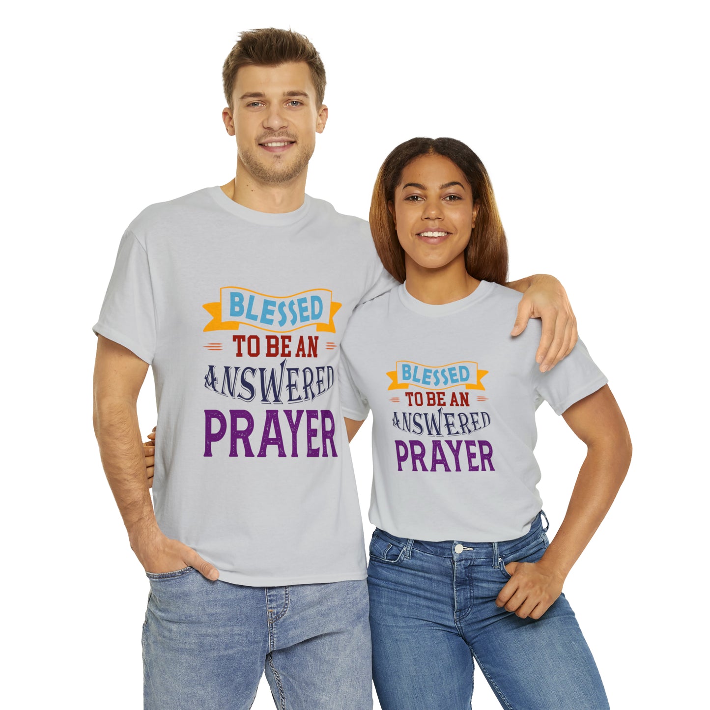 Blessed To Be An Answered Prayer Unisex Heavy Cotton Tee