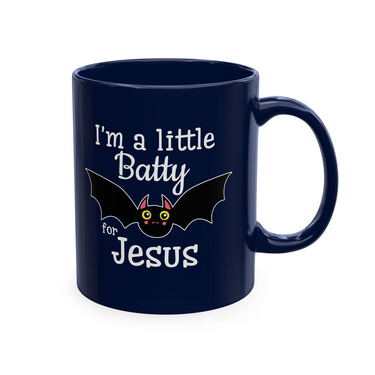 I'm a Little Batty for Jesus Mug – Christian Halloween Ceramic Coffee Cup