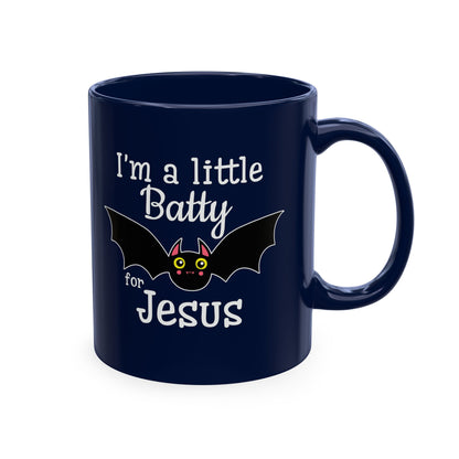 I'm a Little Batty for Jesus Mug – Christian Halloween Ceramic Coffee Cup