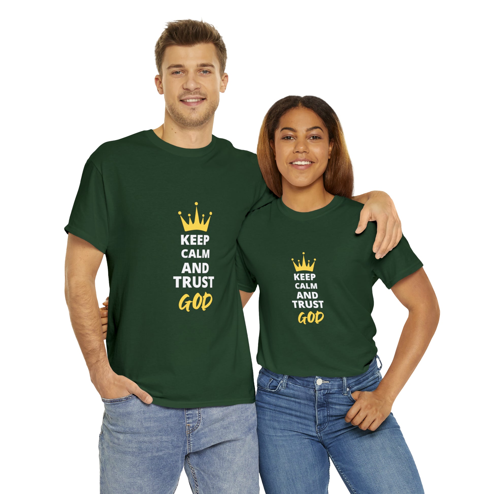 Keep Calm And Trust God Unisex Heavy Cotton Tee Printify