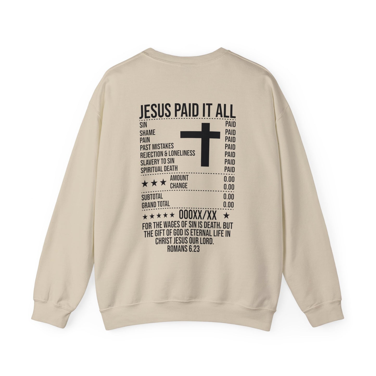 Paid In Full Jesus Paid It All Unisex Heavy Blend™ Crewneck Christian Sweatshirt