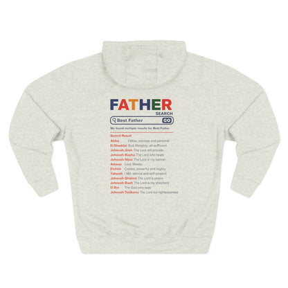 Father's Day Three - Panel Fleece Hoodie, Gift for Dad, Best Father Hoodie, Personalized Father Sweatshirt, Cute Dad Attire - ClaimedbyGodDesigns