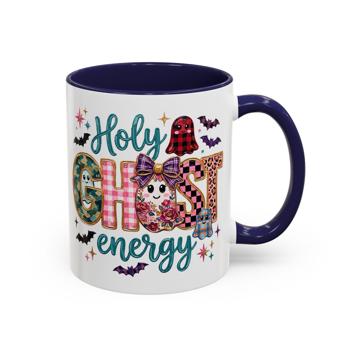 Accent Christian Coffee Mug — "Holy Ghost Energy" Halloween Cute Spooky Ceramic Mug (11/15oz)