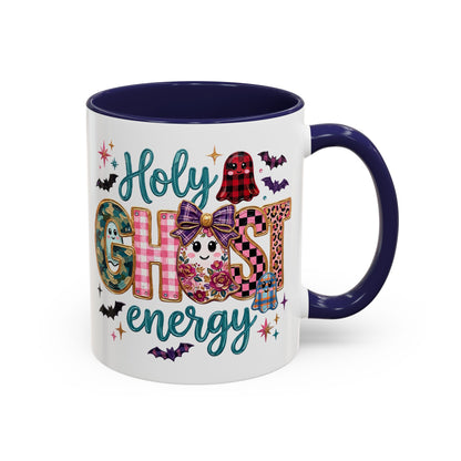 Accent Christian Coffee Mug — "Holy Ghost Energy" Halloween Cute Spooky Ceramic Mug (11/15oz)