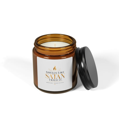 Smells Like Satan Tried It Soy Candle — Amber Jar Scented Candle (Multi-Size)