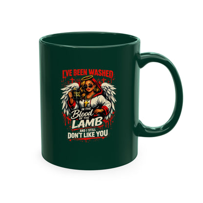 Ceramic Mug — 'I've Been Washed in the Blood of the Lamb' Christian Faith Coffee Cup