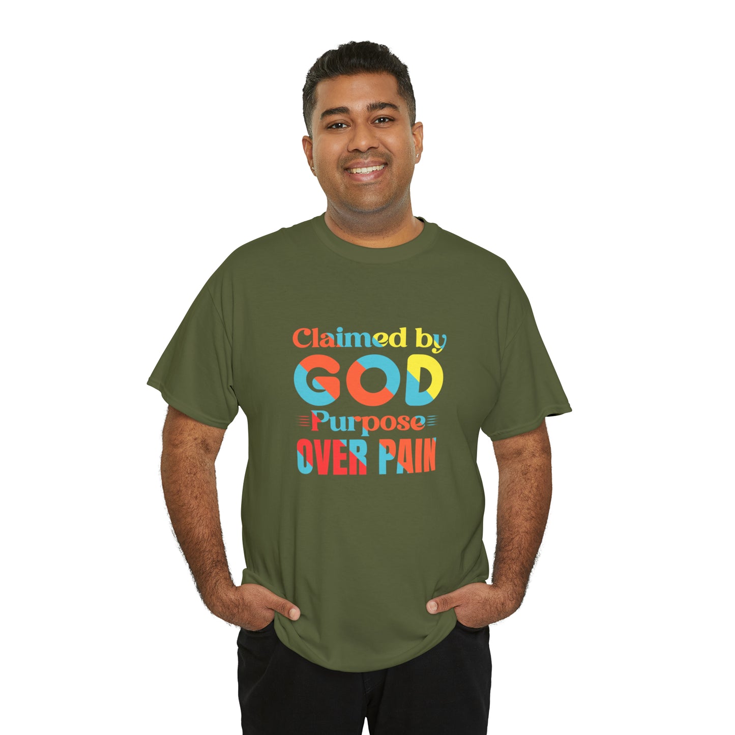 Claimed By God Purpose Over Pain Unisex Heavy Cotton Tee Printify