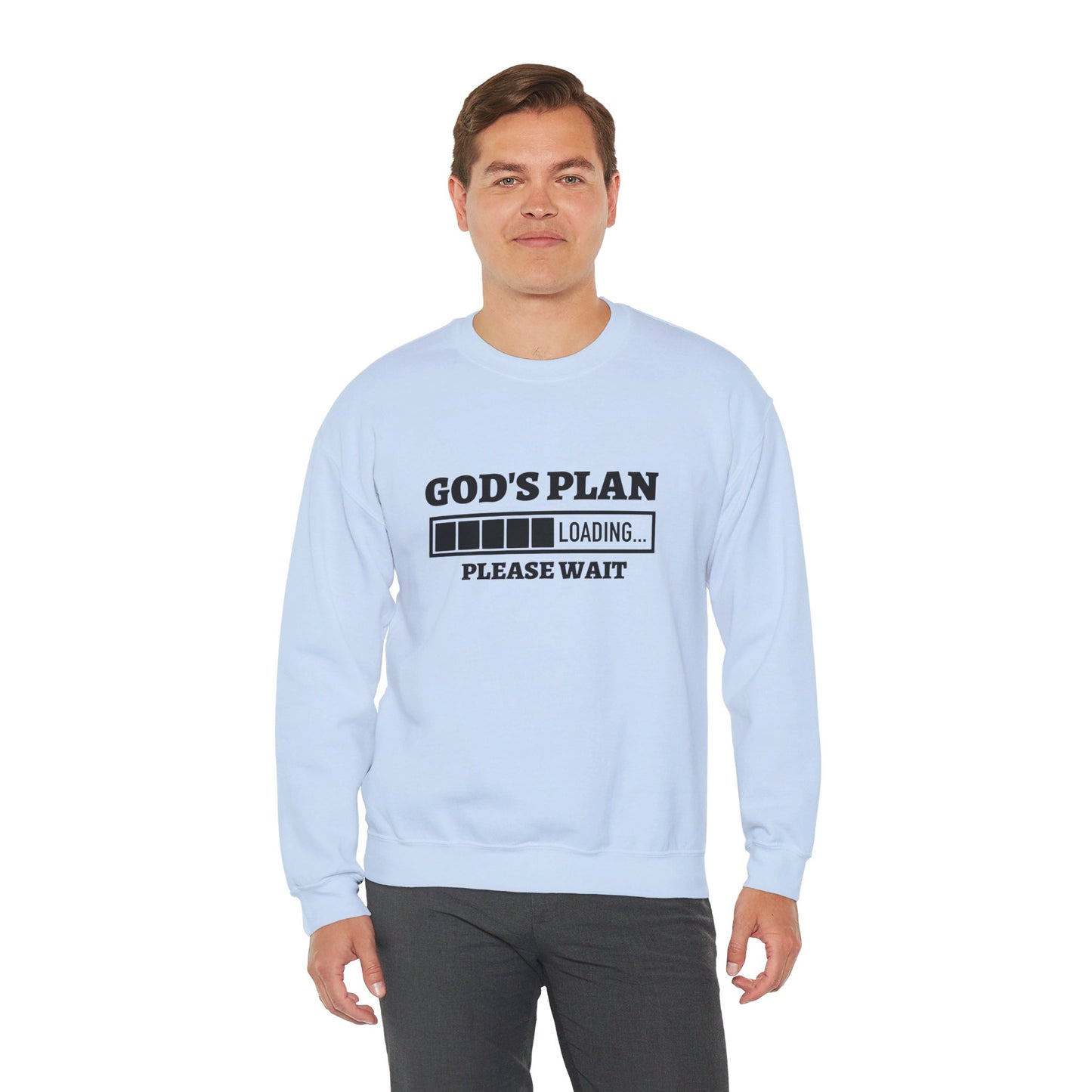 God's Plan Loading Unisex Heavy Blend™ Crewneck Christian Sweatshirt