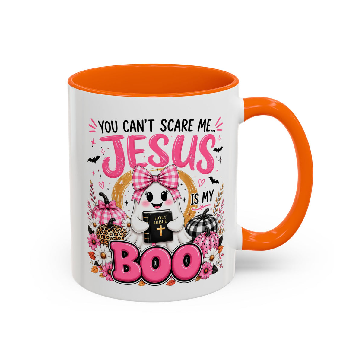 You Can’t Scare Me Jesus Is My Boo Coffee Mug — Halloween Christian Accent Mug