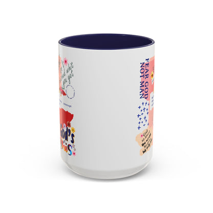Inspirational Accent Coffee Mug - 11 & 15oz - Fear Him Not Man - Perfect Gift for Friends and Family