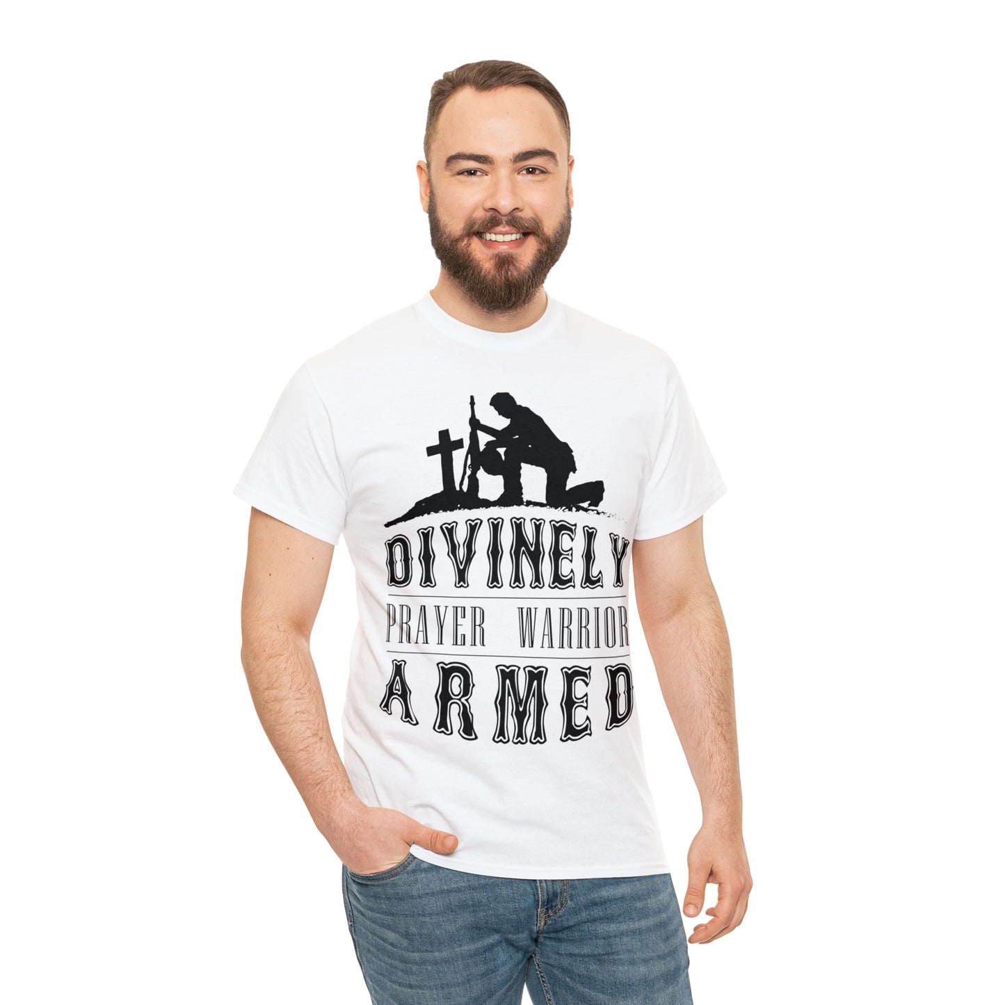 Divinely Armed Prayer Warrior Unisex Heavy Cotton Tee