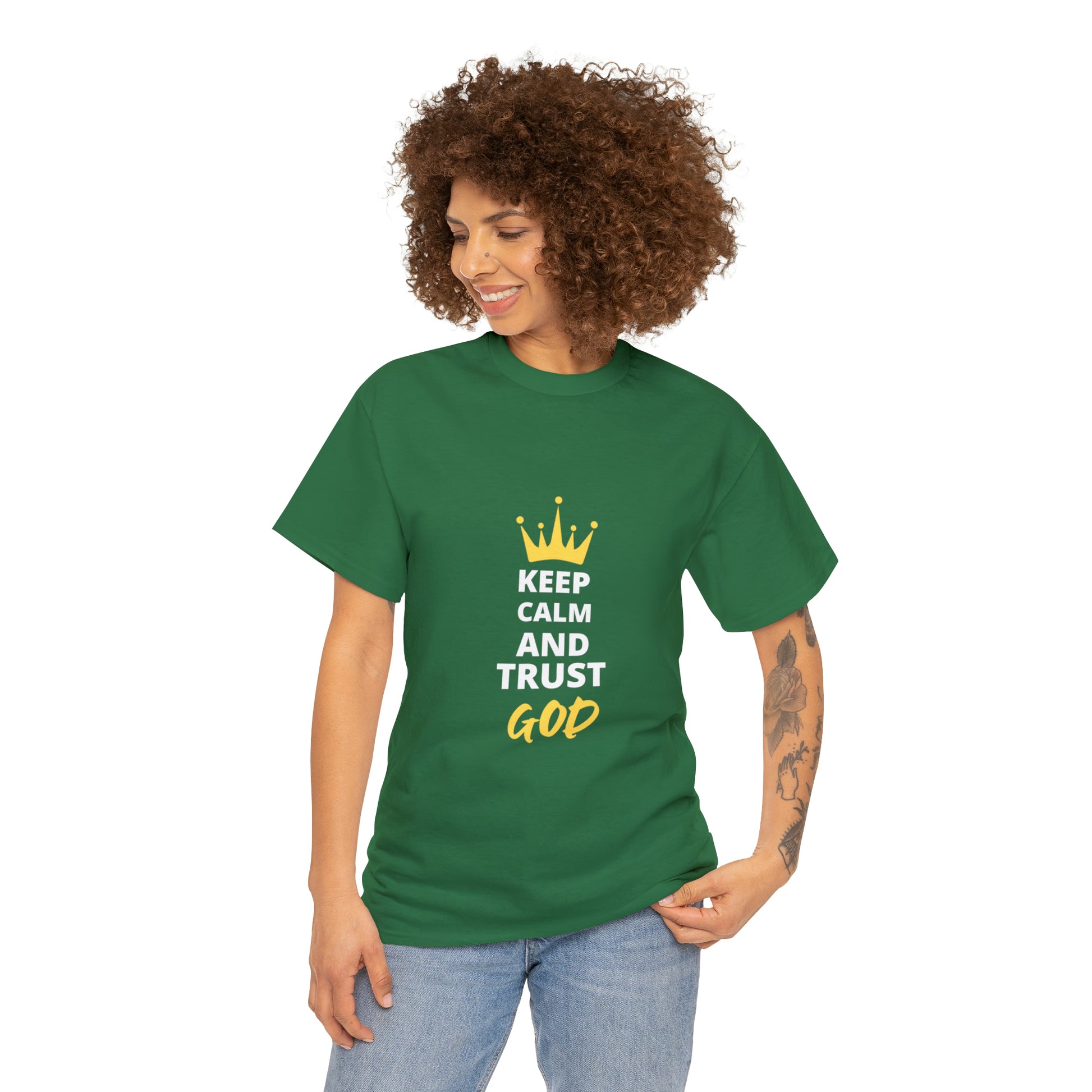 Keep Calm And Trust God Unisex Heavy Cotton Tee Printify