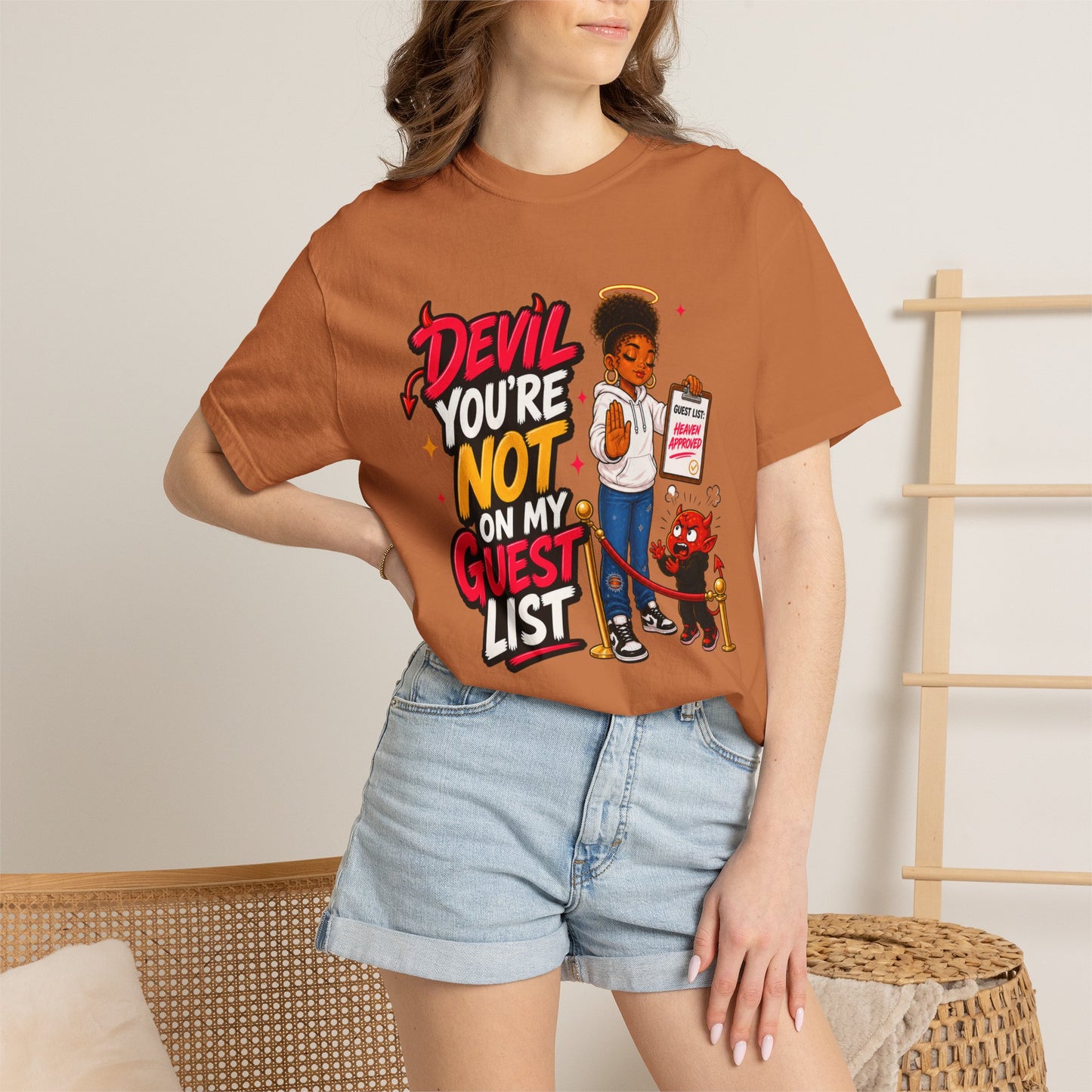 Devil You're Not On My Guest List T-Shirt - ClaimedbyGodDesigns