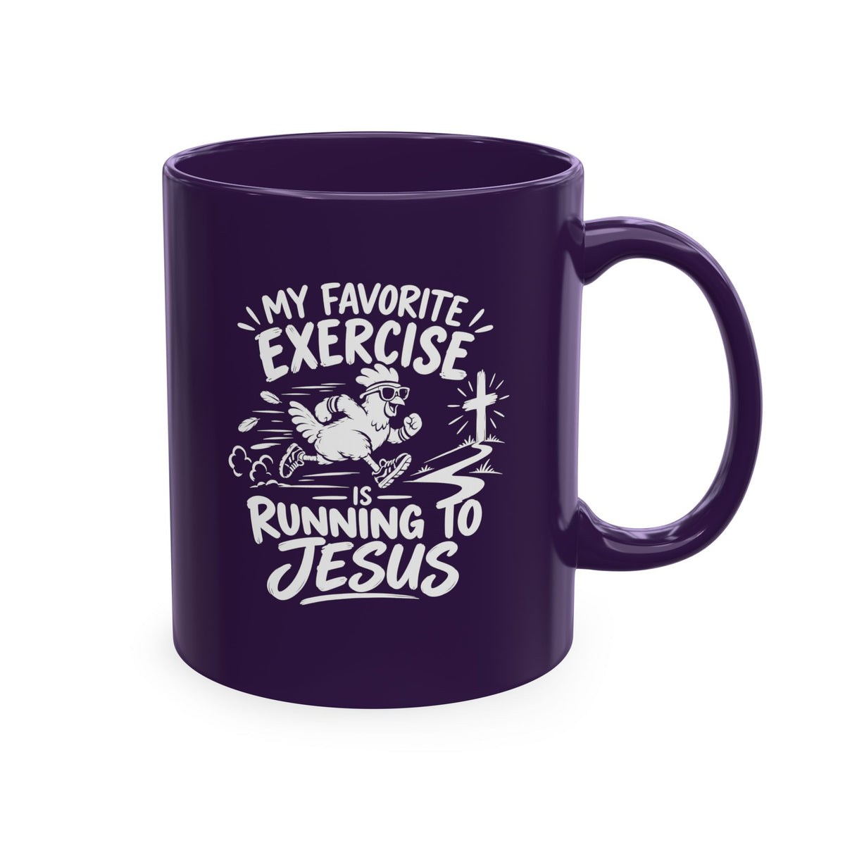 My Favorite Exercise Is Running to Jesus Christian Ceramic Mug