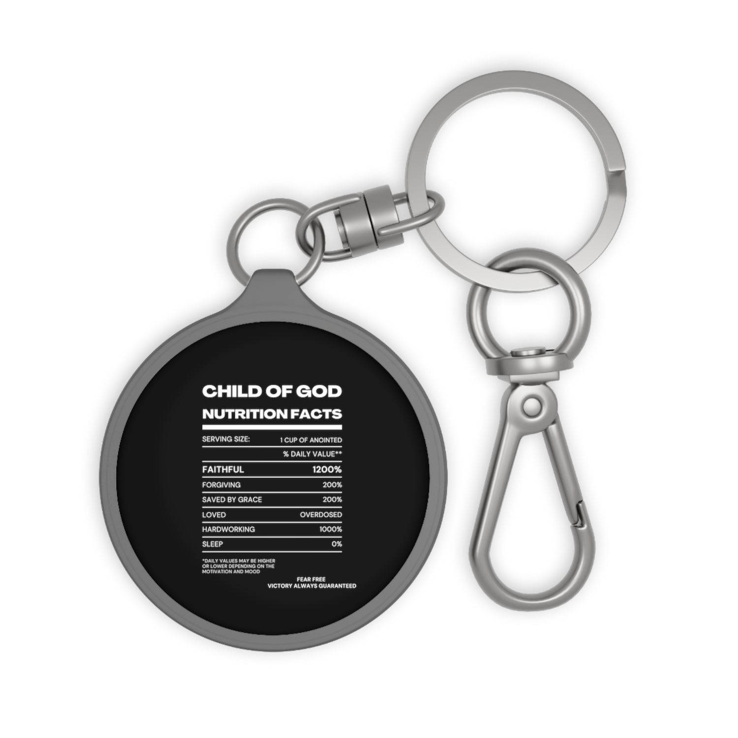 Child Of God Nutrition Facts Christian Key Fob Printify