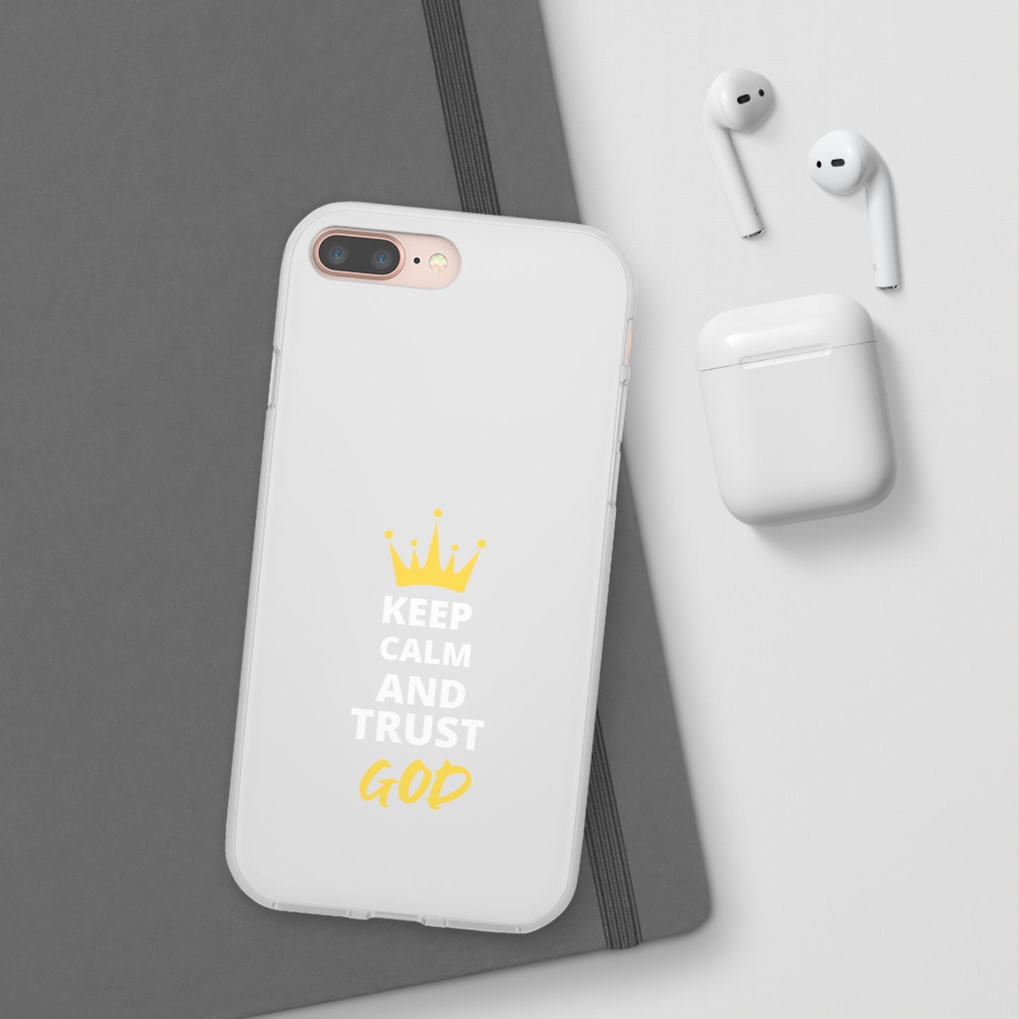 Keep Calm And Trust God Christian Flexi Phone Case Printify