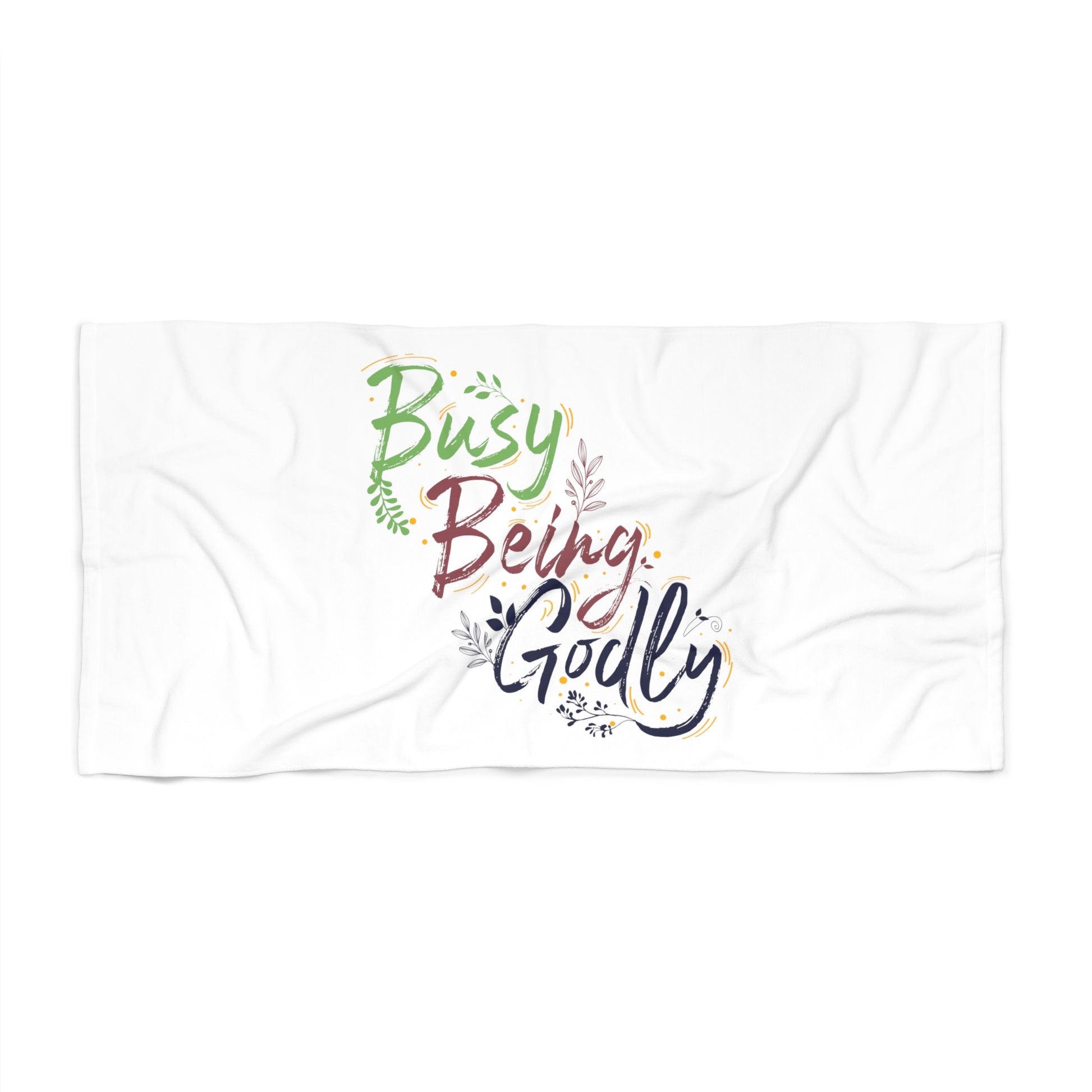 Busy Being Godly Christian Beach Towel Printify