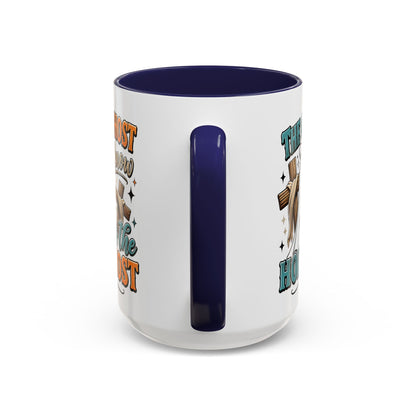 Accent Mug — "The Only Ghost I Know Is the Holy Ghost" Christian Halloween Coffee Cup