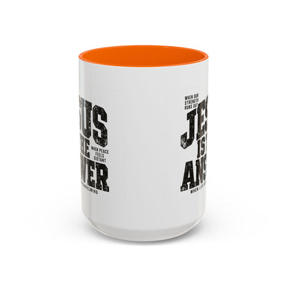 Jesus Is the Answer Christian coffee mug, view 6