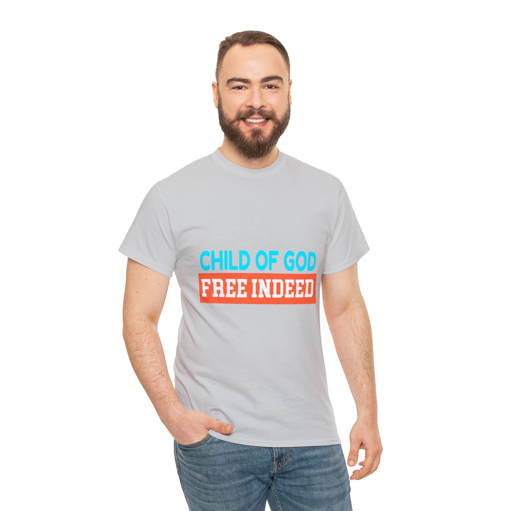 Child Of God Free Indeed Unisex Heavy Cotton Tee Printify