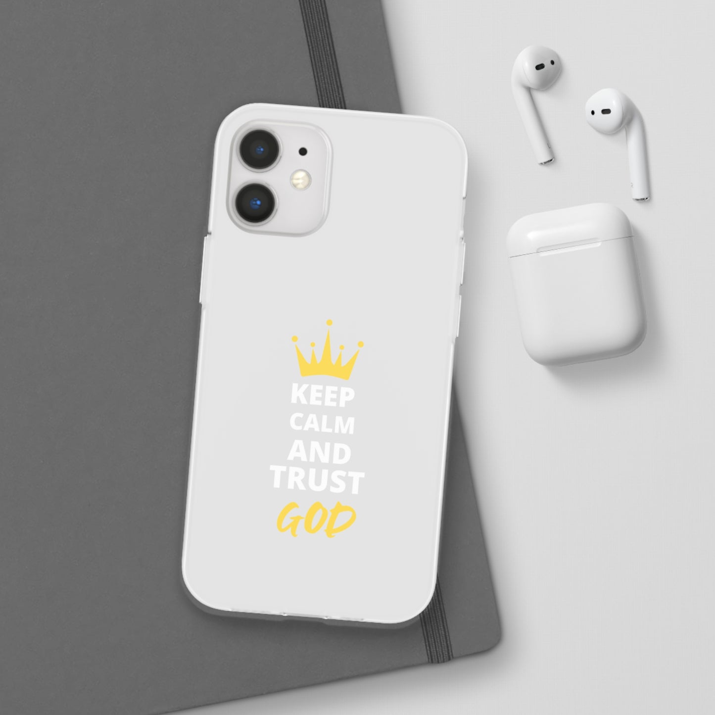 Keep Calm And Trust God Christian Flexi Phone Case Printify