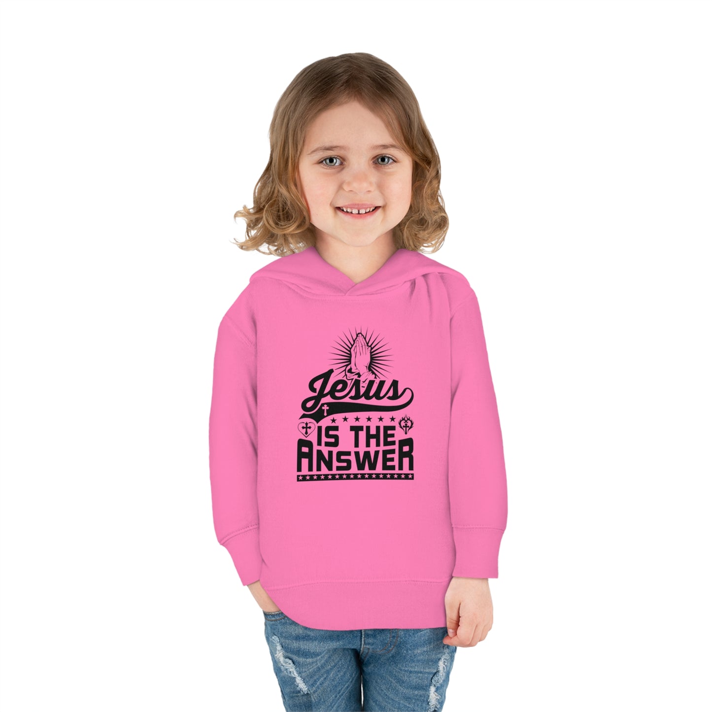 Jesus Is The Answer Christian Toddler Pullover Fleece Hooded Sweatshirt