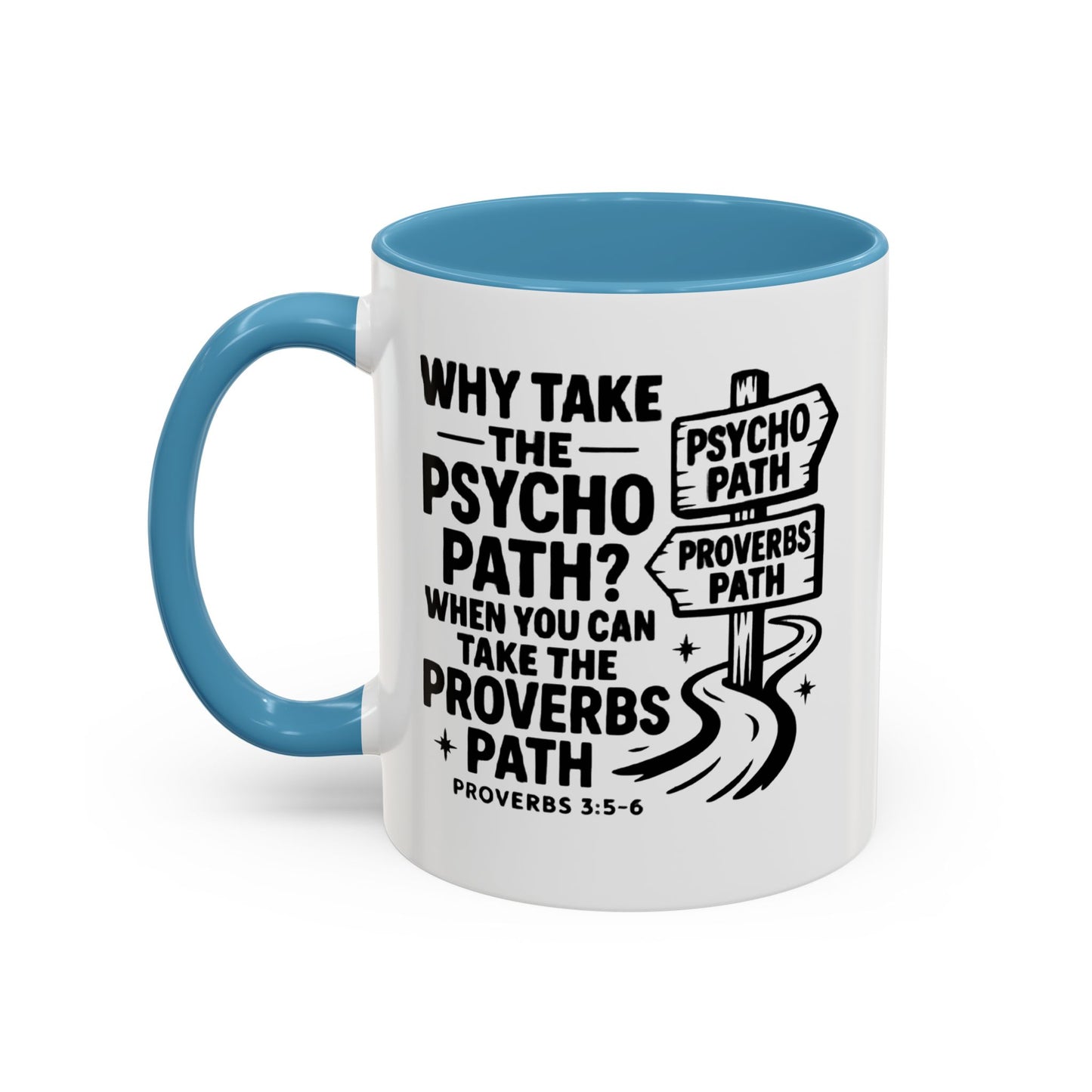 Inspirational Quote Accent Coffee Mug - Perfect Gift for Motivational Moments, Office Desk Essentials, Christian Gifts, Proverbs 3:5-6