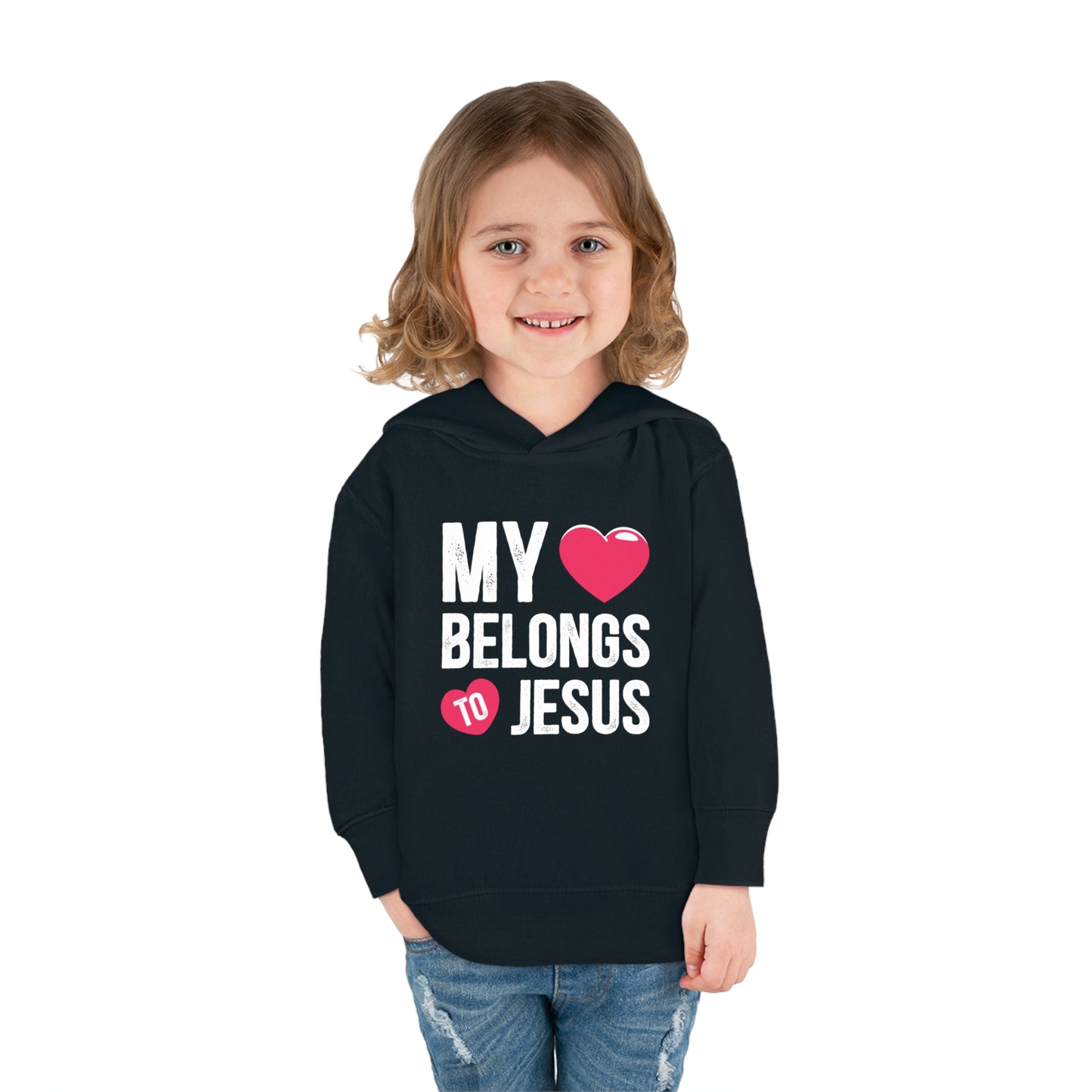 My Heart Belongs To Jesus Christian Toddler Pullover Fleece Hooded Sweatshirt