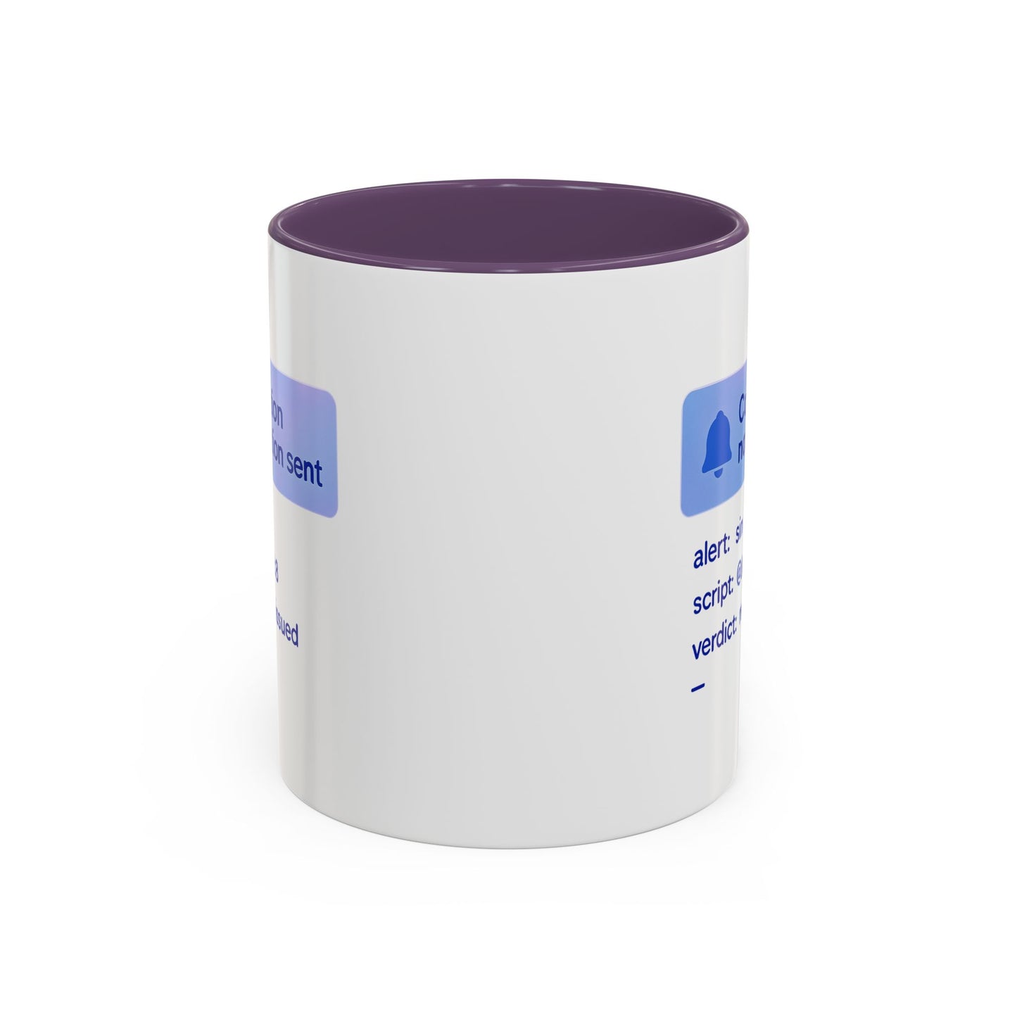 Conviction Notification Accent Coffee Mug - Unique Gift for Christians, Bible Study, Inspirational Drinkware, Alert and Verdict Theme - ClaimedbyGodDesigns