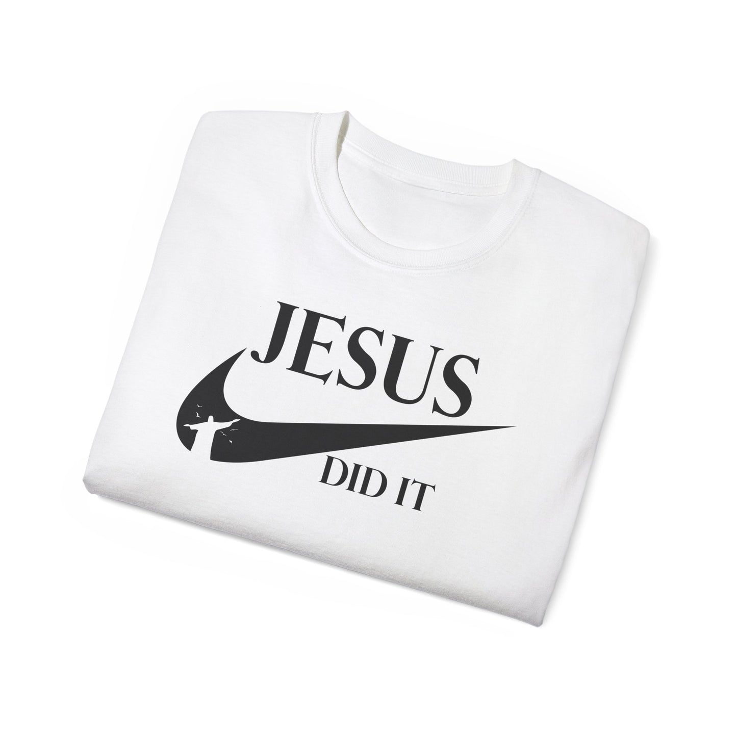 Jesus Did It (like Nike) Funny Unisex Christian Ultra Cotton Tee Printify