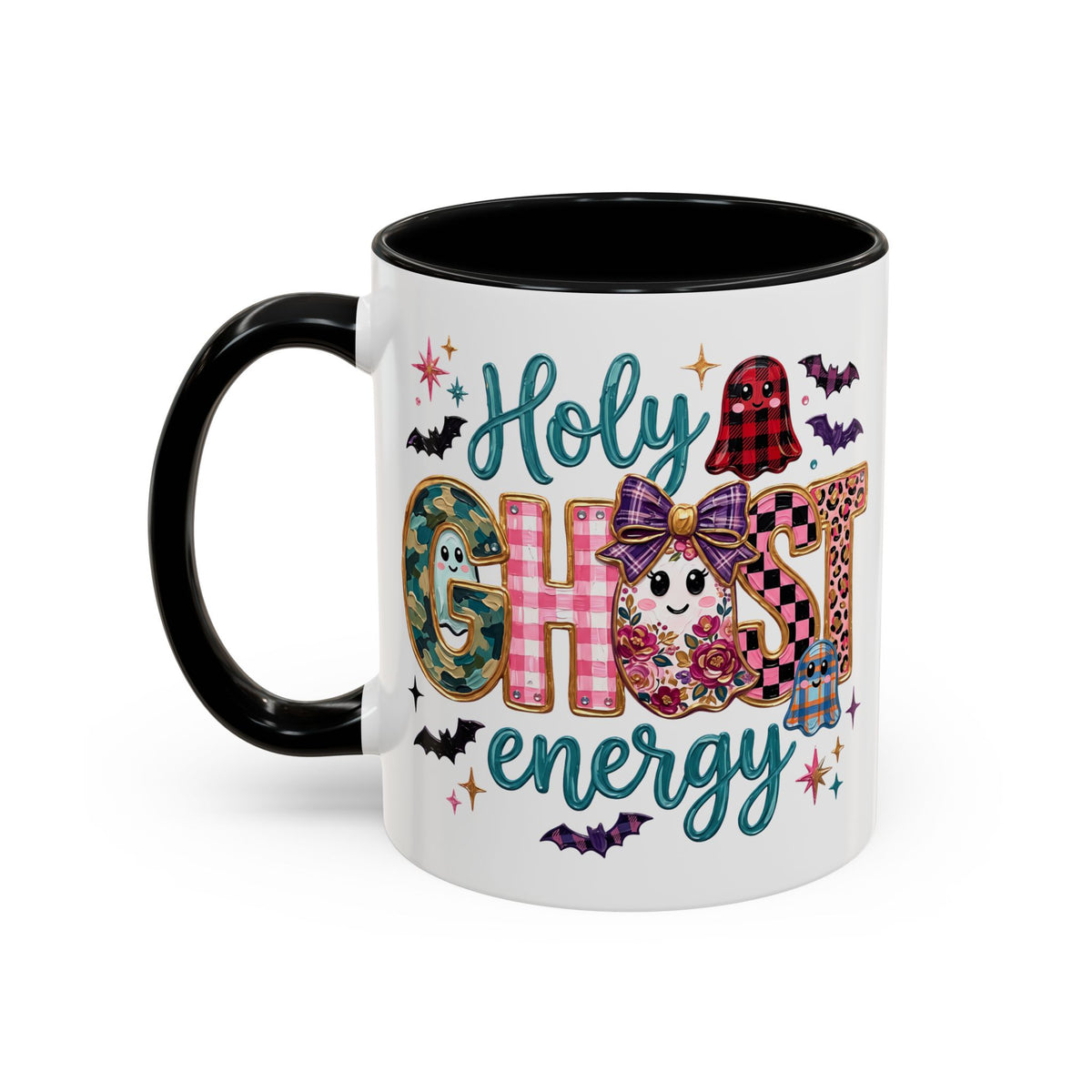 Accent Christian Coffee Mug — "Holy Ghost Energy" Halloween Cute Spooky Ceramic Mug (11/15oz)